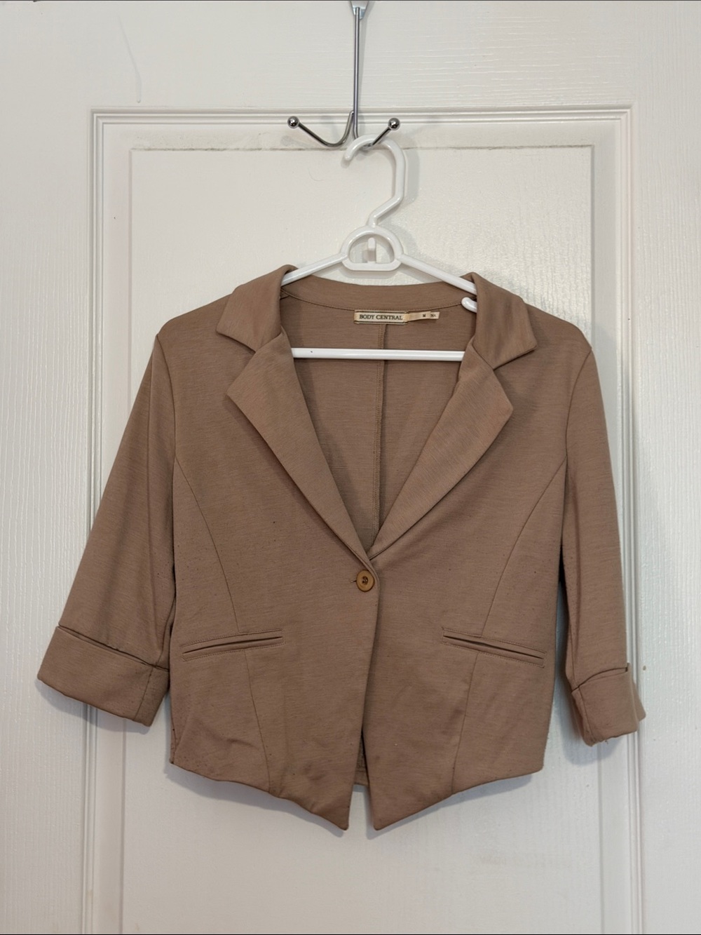 Body Central Taupe Short Cropped Blazer Jacket